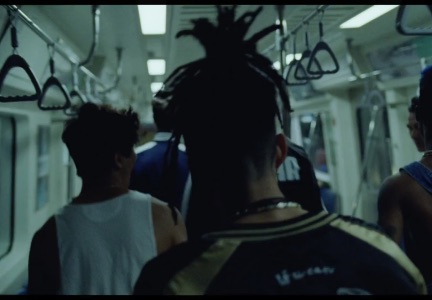 Figures in a metro carriage, Tudor Black Bay brand film